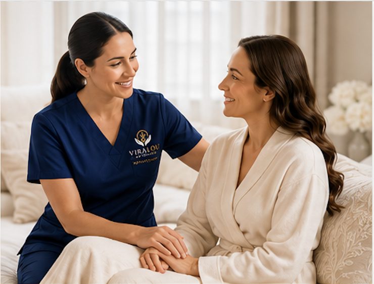 Nurse caring for a recovering patient