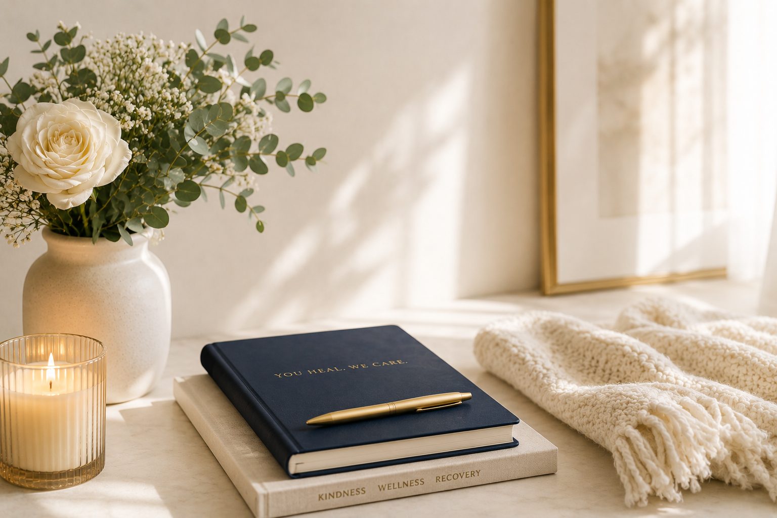 Calm recovery space styled for a ViraLou wellness partner